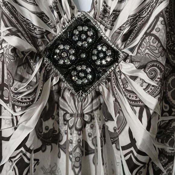 Apt 9 black gray white short sleeve casual blouse Sz 1X NWOT - Picture 4 of 8